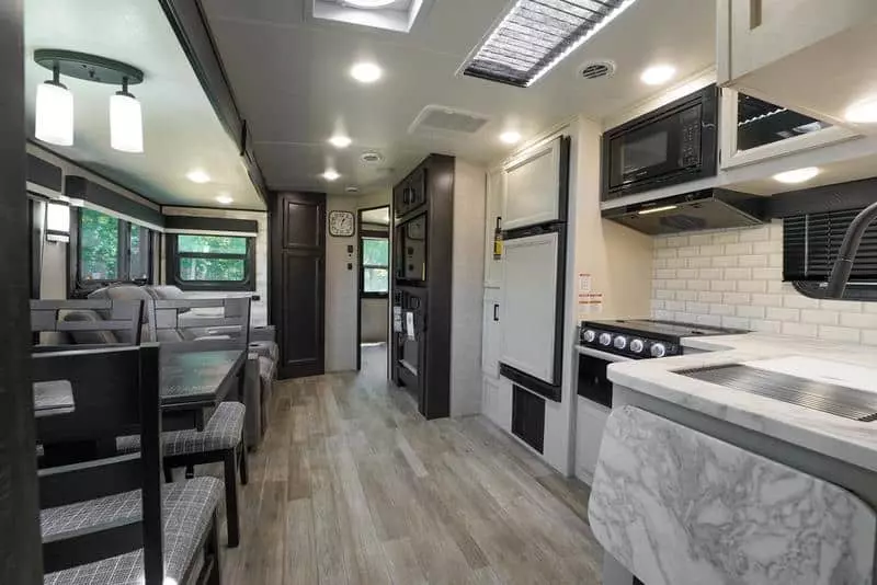 Travel Trailers For Families Travel Trailers for Full-Time Families Forest River Cherokee Alpha Wolf 33BH-L Interior