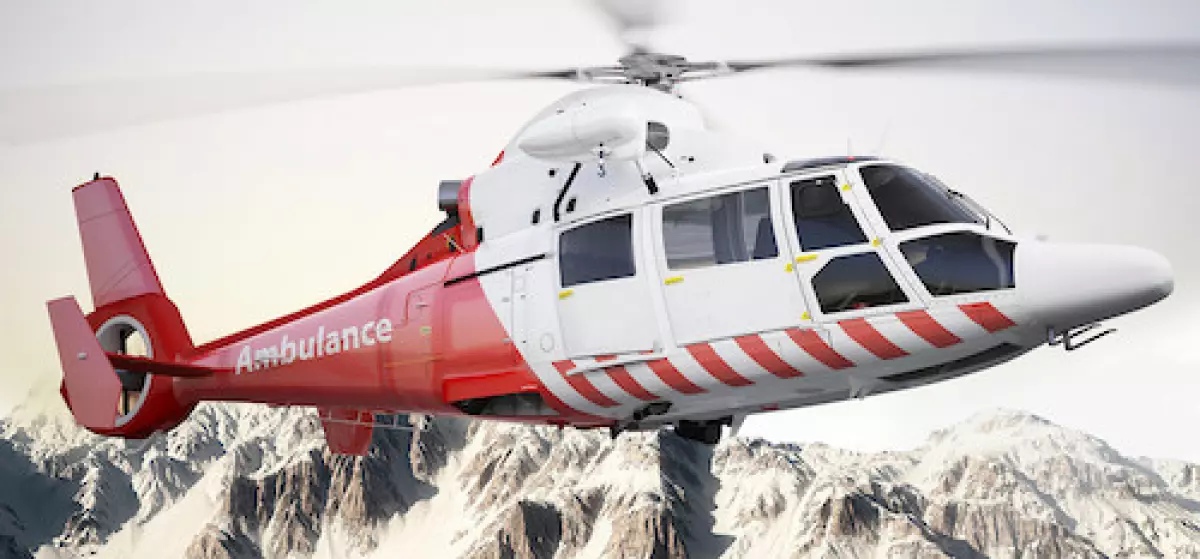 Air ambulance in mountains