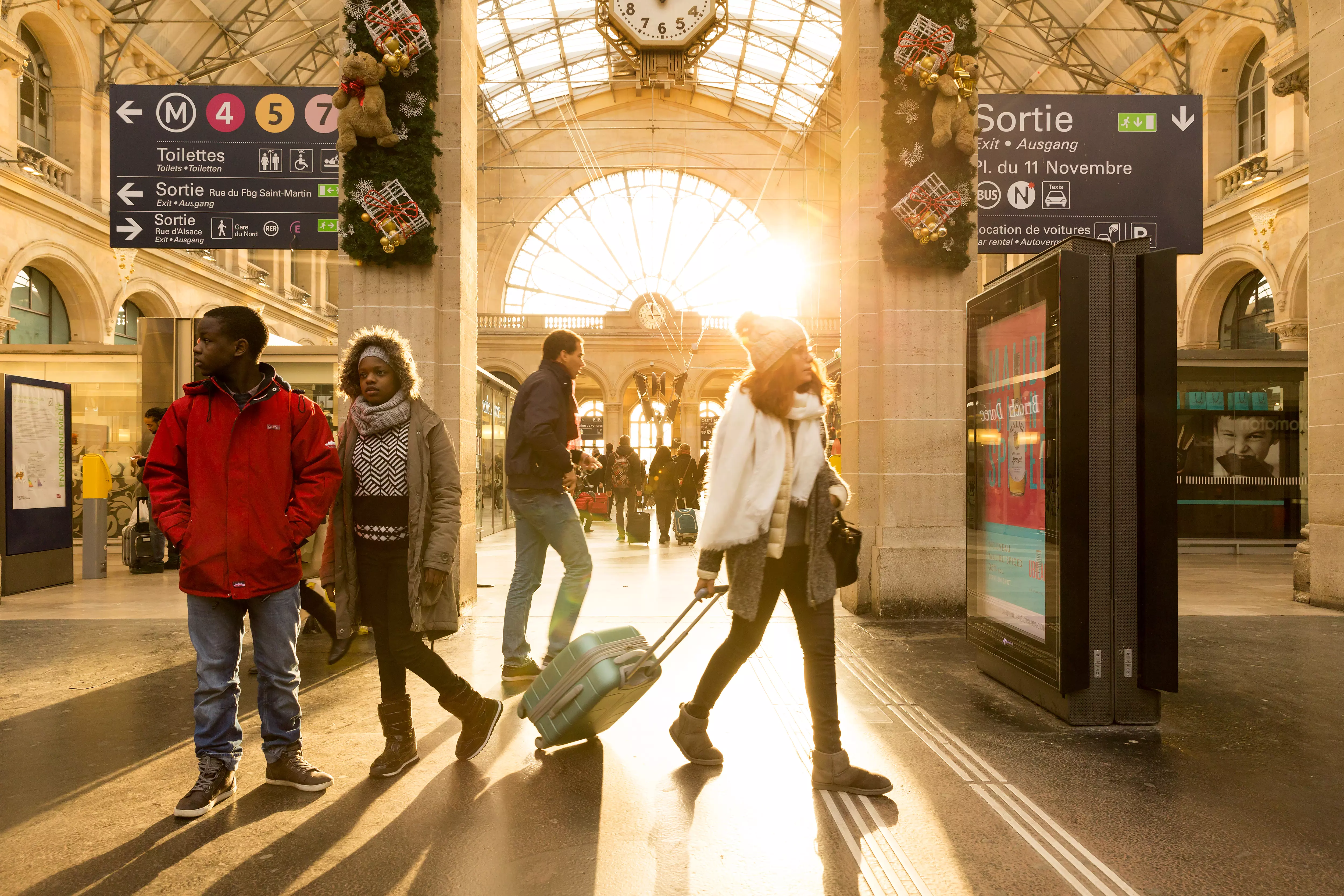 Passengers arrive at Gare du Nord Station, Paris