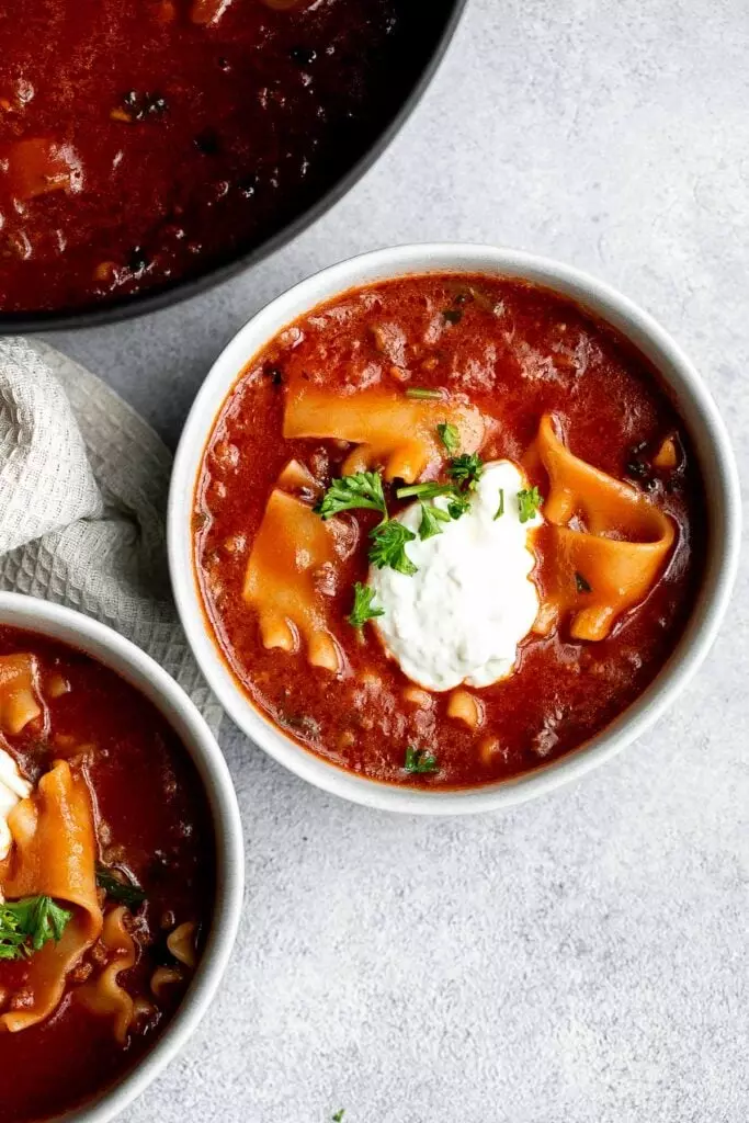 Lasagna soup is a twist on a classic Italian recipe with all the same delicious comforting flavors in the form of a hearty one-pot soup.