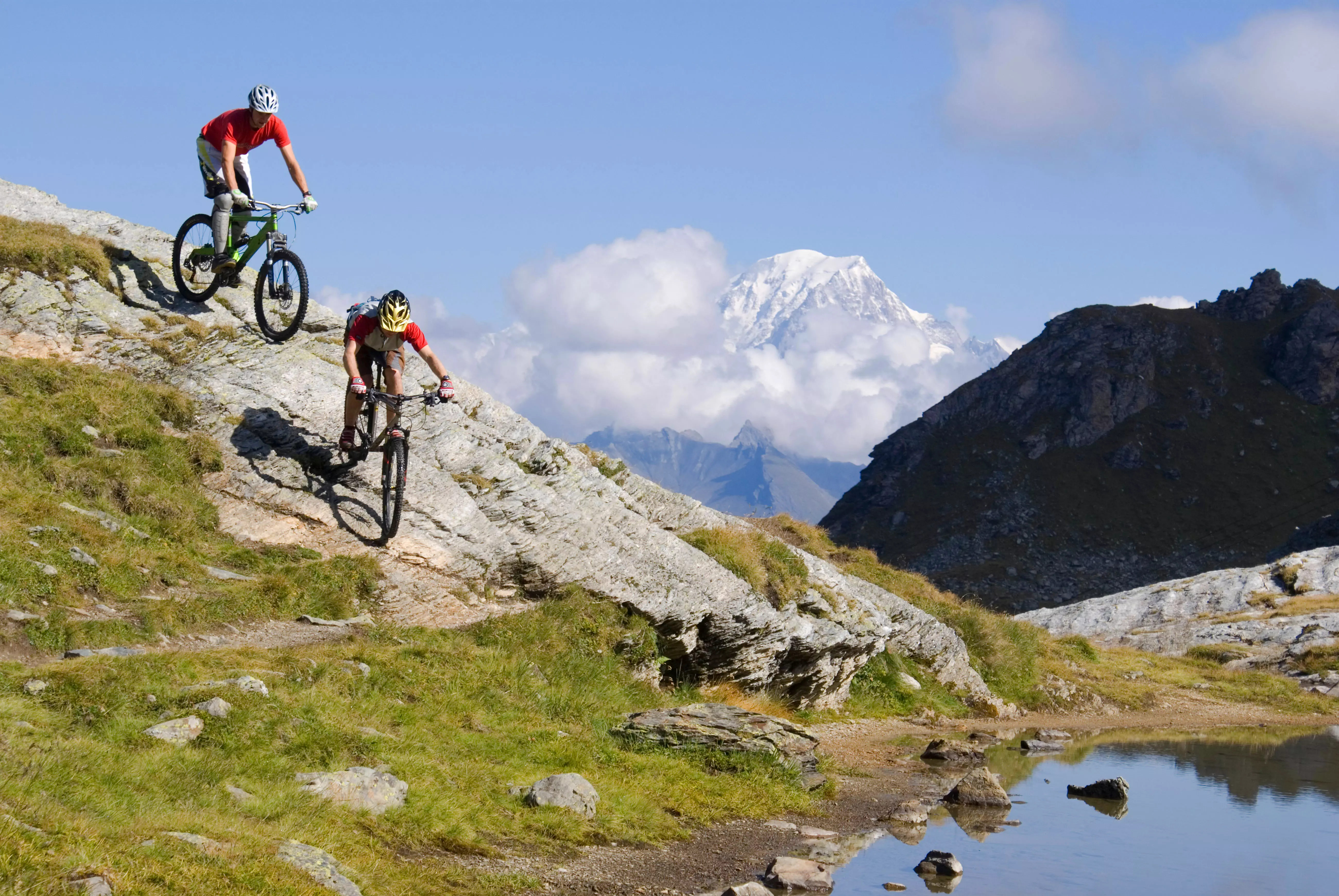 Mountain biking near Les Arcs in the French Alps
