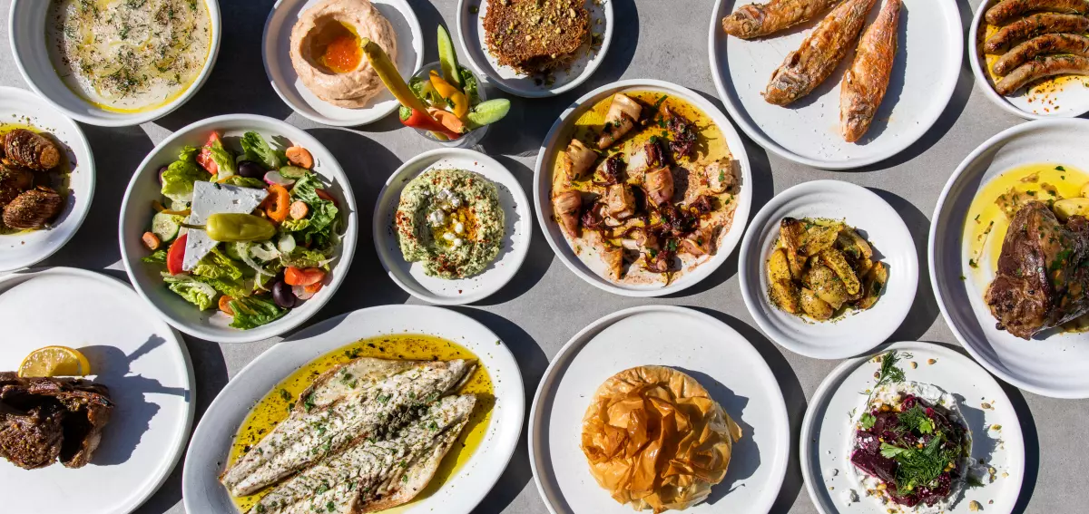 An assortment of dishes at Andros Taverna