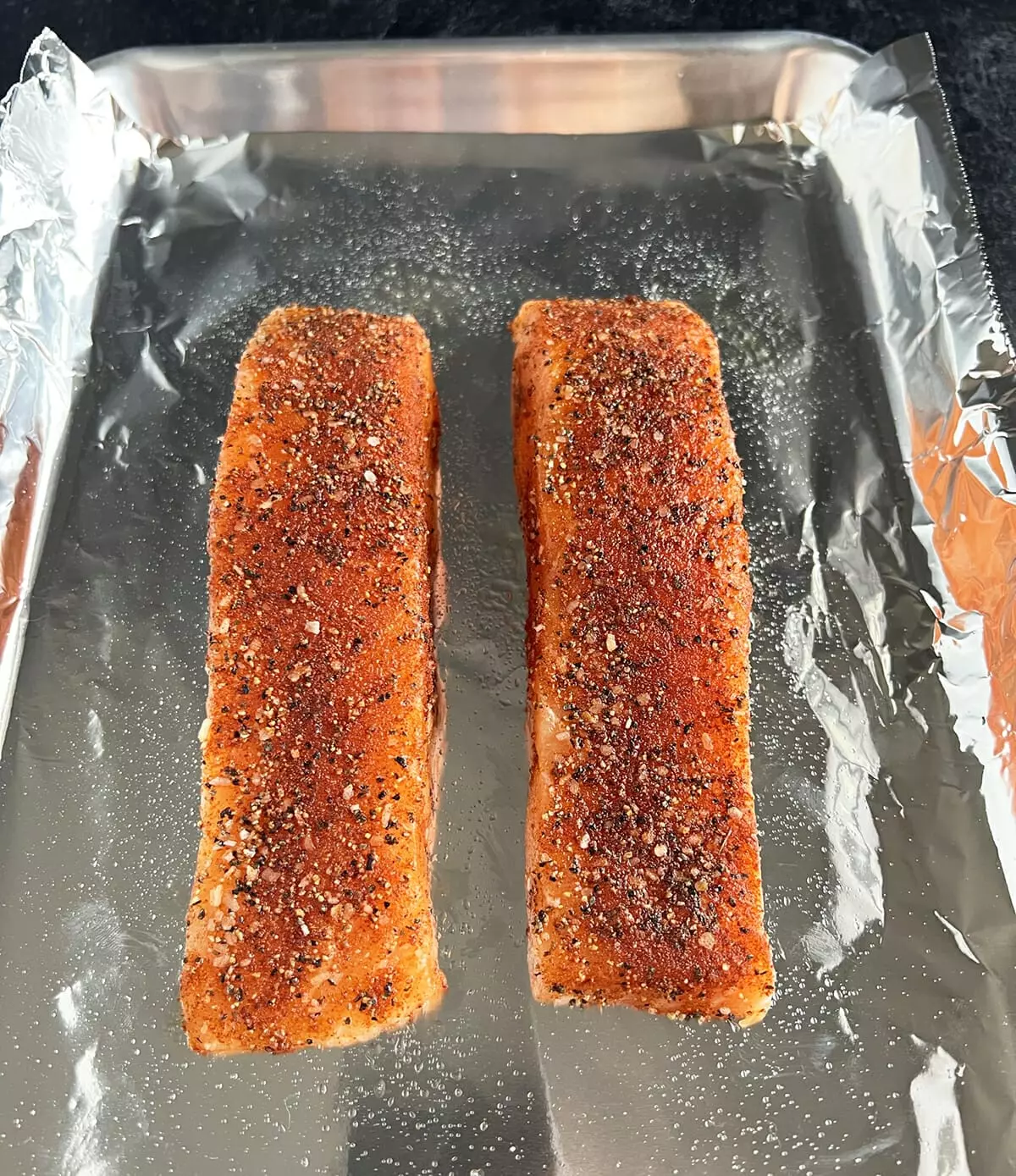 Tender, flakey salmon filets baked in the oven.
