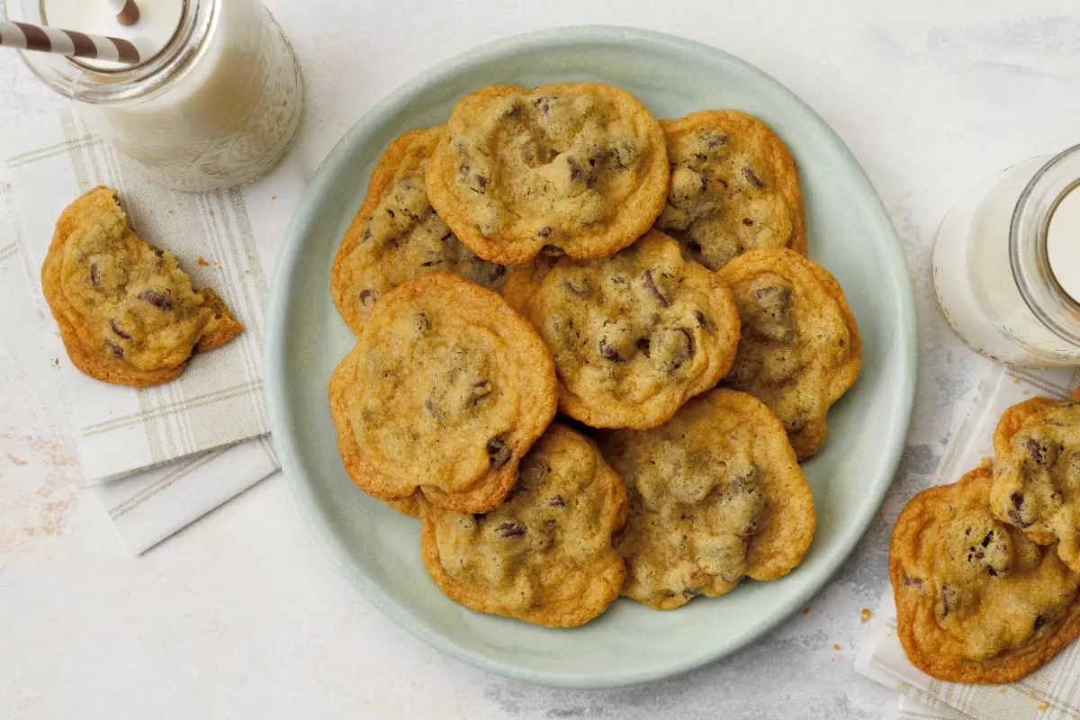 Gluten Free Chocolate Chip Cookies arranged on a plate