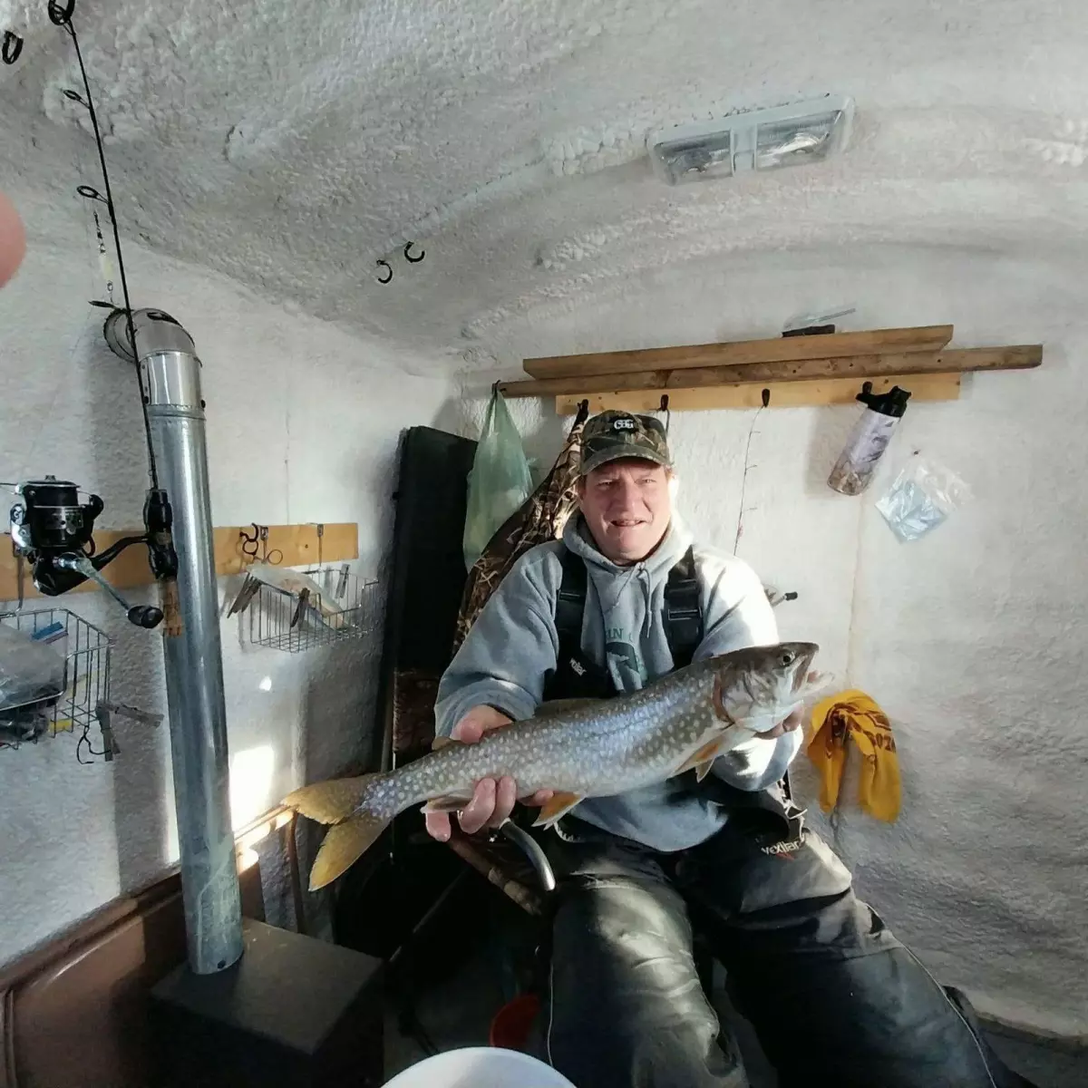 A lake trout caught on Lake of the Woods this winter.