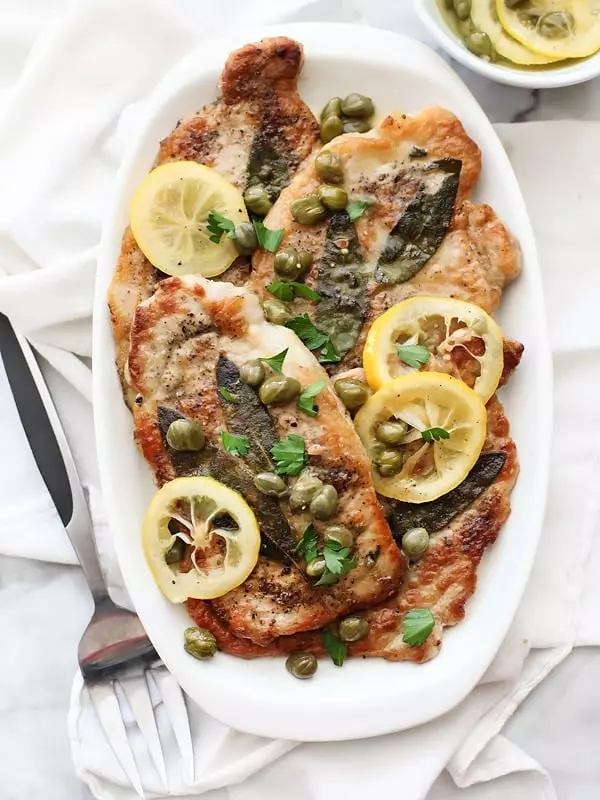 30 Minute Pork Scallopini with Lemons and Capers