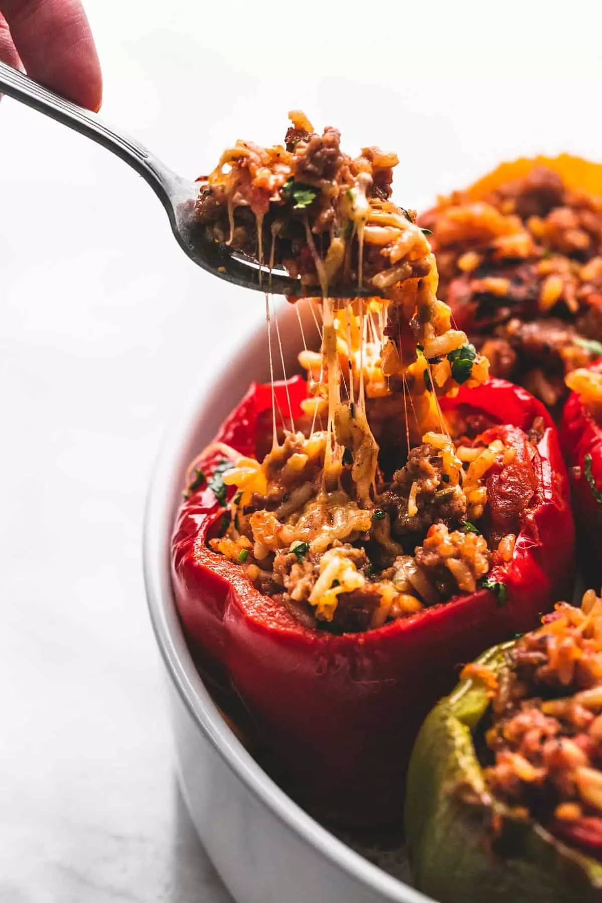 Serving suggestion for stuffed peppers