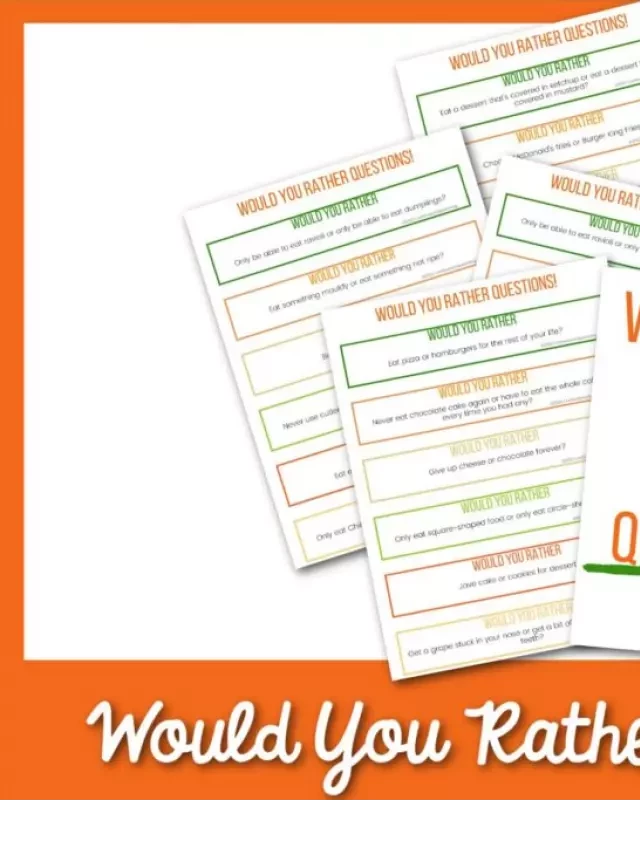   100 Best Would You Rather Food Questions + Printable Cards